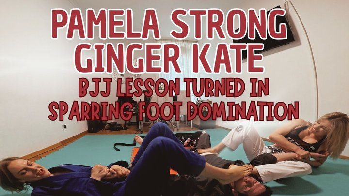 Martial Fetish - Pamela Strong and Ginger Kate bjj lesson turned in sparring foot domination