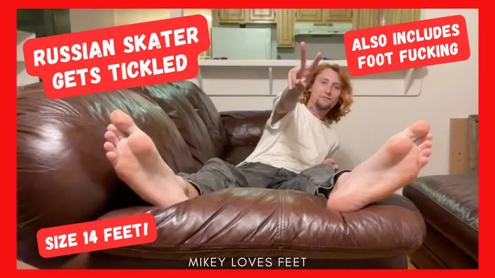 Mikeylovesfeet - Tickling a Russian Skater’s Size 14s Until I Cum- Male Tickling, Guys Feet