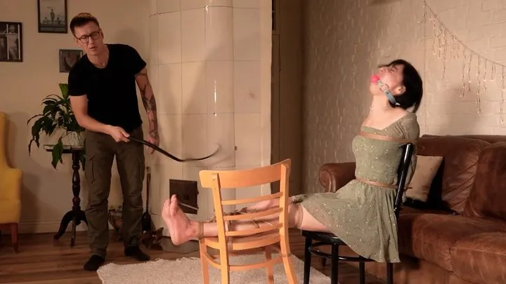 Bondagio - OBEDIENCE LESSON FOR THE LAZY TRAD WIFE: CRUCIAL BASTINADO TO BEHAVE (HD)