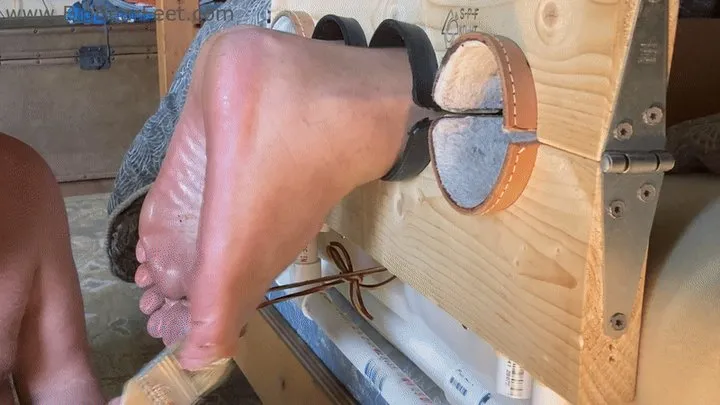 All Male Tickling Dungeon - Im1n2ft - Tickling Oily Itchy Feet From The Side- oil, itching powder, tickling big wide feet