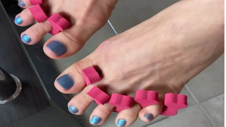 Nesty Fetish Store - Nesty’s Blue Pedicure – Foot Fetish Nail Polish Play