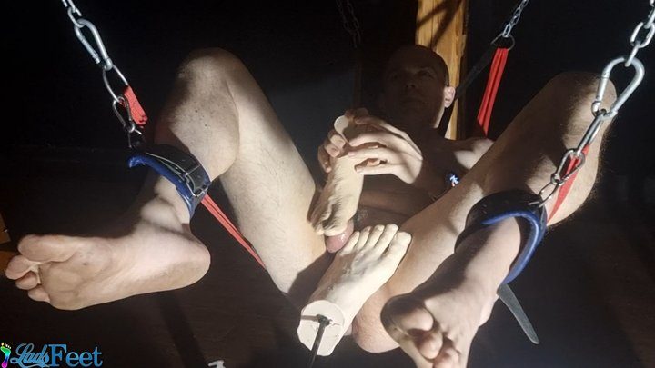 Ladsfeet And Tickling - Puppy Cage Sling Footjob HD