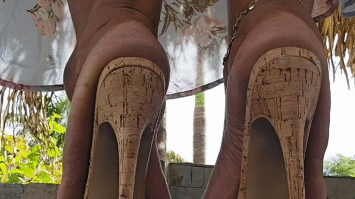 Foot Fetish Paradise - Balbina Big Feet Queen modeling her sexy Kiara Mule Heels