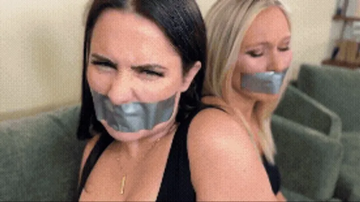 Tillytown - Leather and Tape (4K MP4) Zoey Chanel, Tilly McReese, and Dominique Toulouse: Tape Gagged, Gag Talk, Handcuffed, Struggling