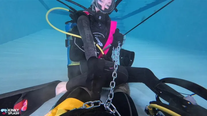 Kinky Splash - Underwater Scuba Slave Training – Dominated in Chains & Wetsuit Edging - WMV