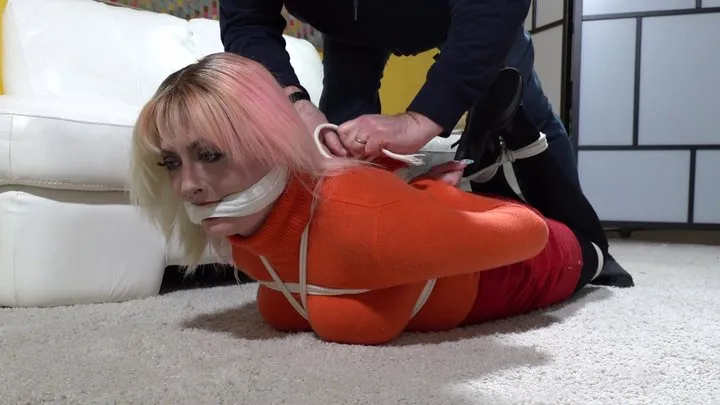 Altgirlsbound - 5064 Amber in Orange Sweater and Tape