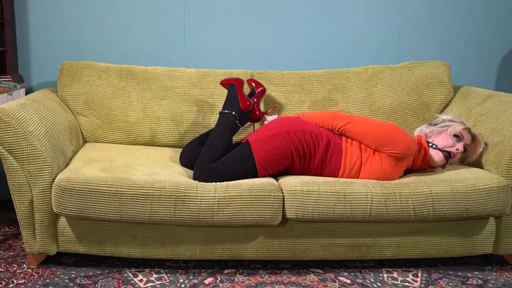 Altgirlsbound - 5067 Amber in Orange Sweater and Cuffs