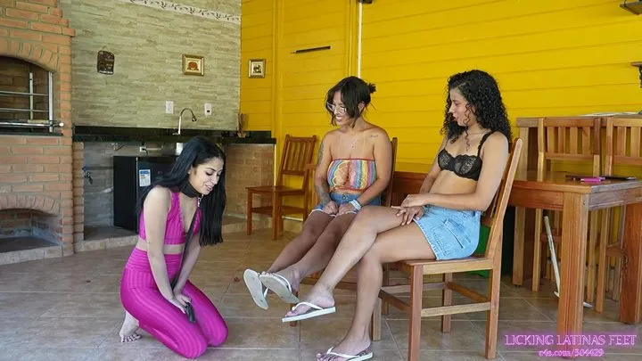 Licking Latinas Feet - LUCY and NATY - Now you are our thing and toy!