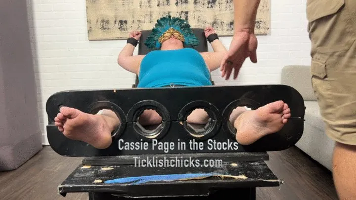 Ticklishchicks - Cassie Page in the Tickling Stocks