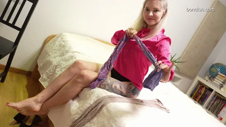 Bondish - SPREADED LEGS & CROTCHROPE PANTYHOSE BONDAGE