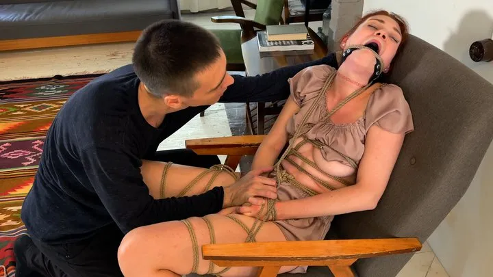 Ticklzone - Tied Temptress Home-Invasion: Redhead Emily Gagged & Bound by Night-Creeper HD