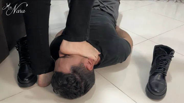 Nara Foot Domination - Nara boot stomps Hex's face until he learns his lesson (1080 EN-sub) - Foot Domination - Boot Domination - Shoe & Boot Worship - Foot Fetish - Domination