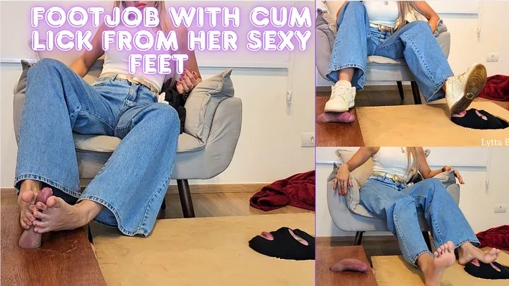Lytta Queen Bb And Hotwife - Lytta Blond - Shoejob and Footjob with Cum Lick before her Date and Record for Friends - FOOT WORSHIP - FOOTJOB - SHOEJOB - FEMALE DOMINATION - HUMILIATION - FEMDOM - CBT - HUMILIATION - SNEAKERS - FINDOM - CUCKOLD -