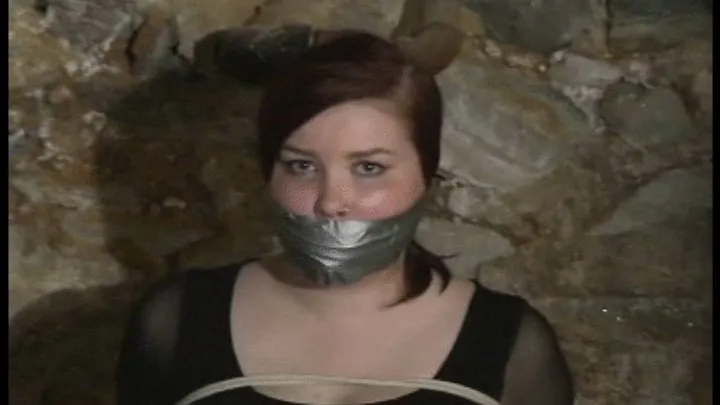 Good Girls In Bondage - Long Legged College Girl Chair Tied and Gagged in the Basement