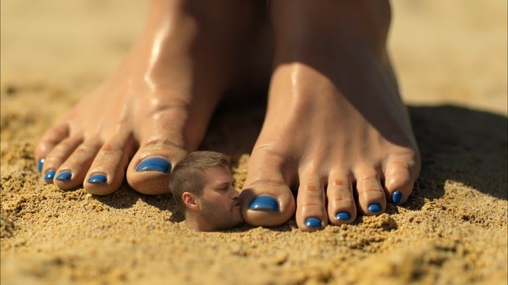 Giantess Fantasy Domination Tales - Extreme Giantess Domination Of Shrinked Foot Slave Buried in the Sand | SD