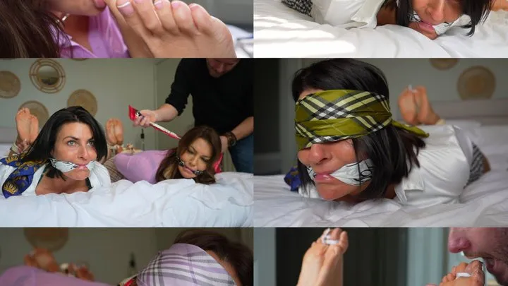 Muffled Screams - Rara curves and sarah wild, foot worshipped friends bound and hogtied (wmv)