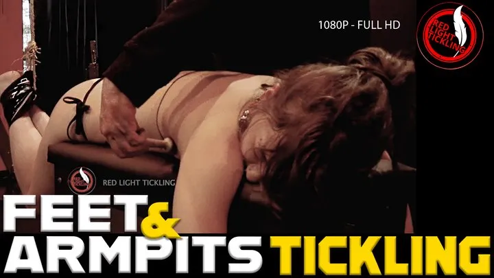 Red Light Tickling - Tickling Bench for Ticklish MAYA! Petite Girl Tied Up, Foot Tickled, Small Wrinkled Soles | Sensitive Feet & Armpits Fetish Bondage Tickle | 1080P FULL HD