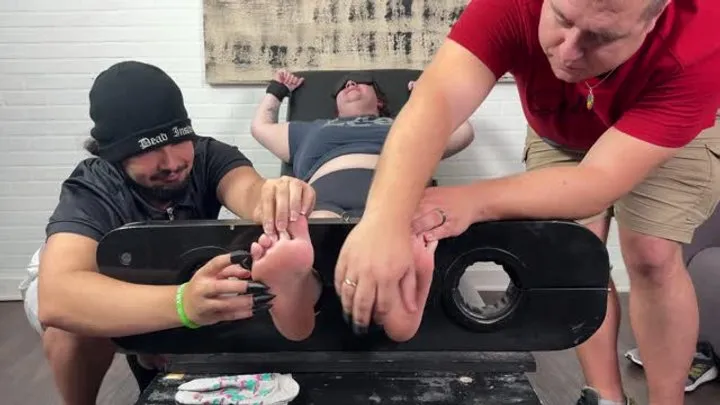 Ticklishchicks - Tickling the TKLNurse in the Stocks Pt 2