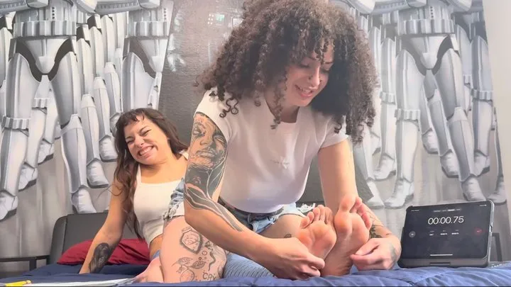 Rich Peruvians Footsie Adventures - Foot Compare Turns Into Foot Tickling Competition with Dakota Quinn & Baphi Babi | Women Laughing | Latina Foot Fetish