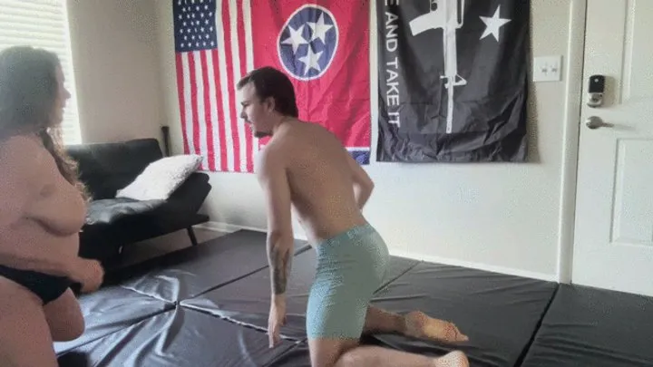 Kristease Mixed Wrestling - Kristie vs Rex - Topless Wrestling