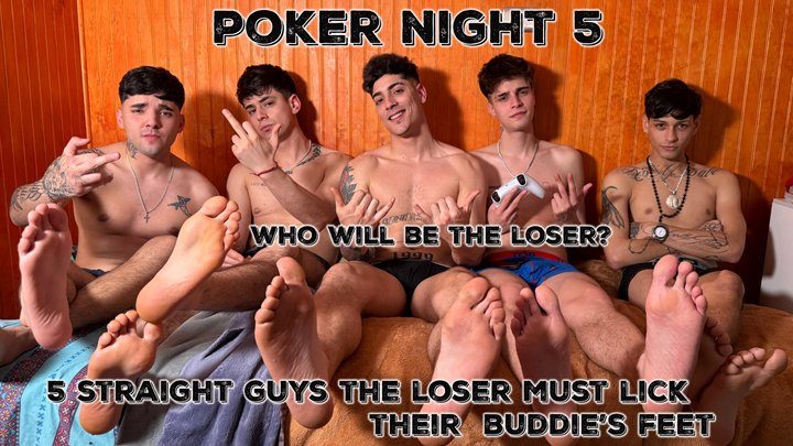 Str8crushfeet - Poker night 5 - The straight guy who loses must eat sweaty feet for dinner, the loser has the softest tongue in history.