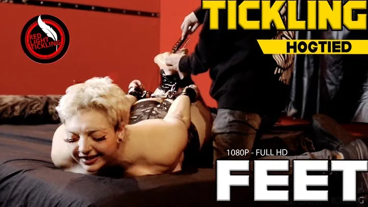 Red Light Tickling - Bonnie Hogtied and Tickled on the Bed! Extreme Foot Fetish Tickle Domination for Ticklish Sporty Girl, Ponytail Tied Up! Feet and Armpit Tickling with Hands, Hairbrush and Glove | Jeans Shorts and Crop Top | The Pose - 1080P FULL HD