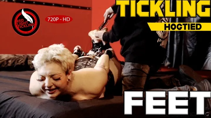 Red Light Tickling - Bonnie Hogtied and Tickled on the Bed! Extreme Foot Fetish Tickle Domination for Ticklish Sporty Girl, Ponytail Tied Up! Feet and Armpit Tickling with Hands, Hairbrush and Glove | Jeans Shorts and Crop Top | The Pose - 720p