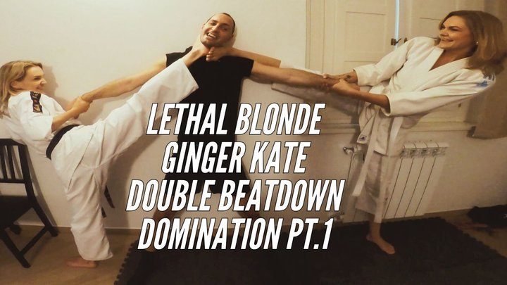 Martial Fetish - Lethal Blonde Ginger Kate double beatdown domination pt1