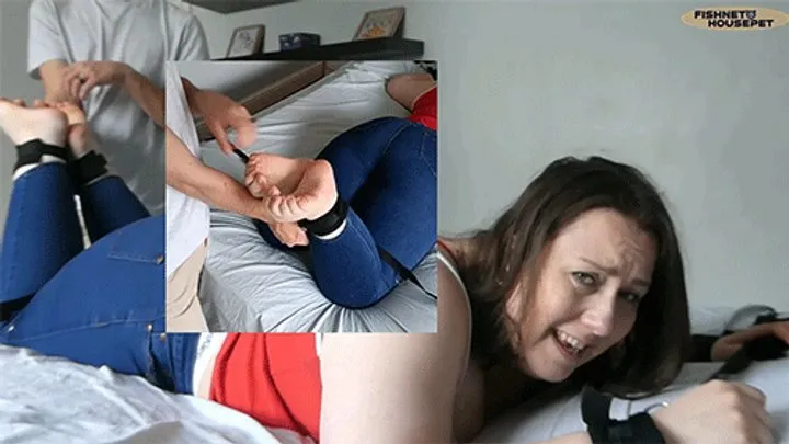 Fishnethousepet - Tied Down and Feet Tickled (WMV)