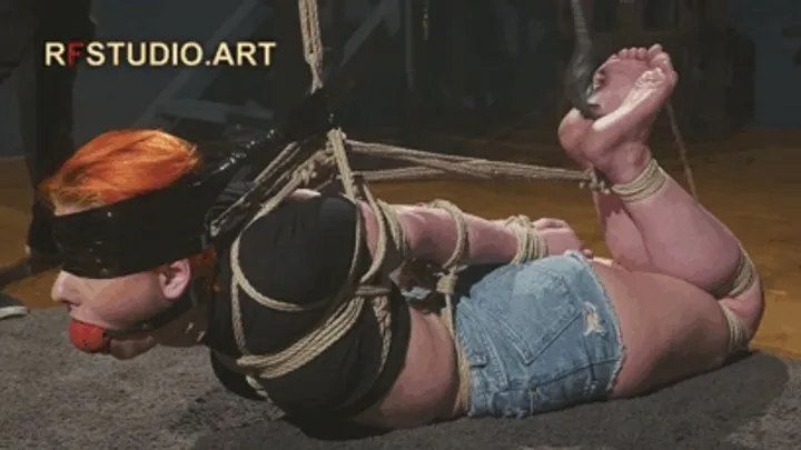 Rf Studio Production - Elli - Strict Hogtie with Huge BallGag and Bastinado (FULL HD MP4)