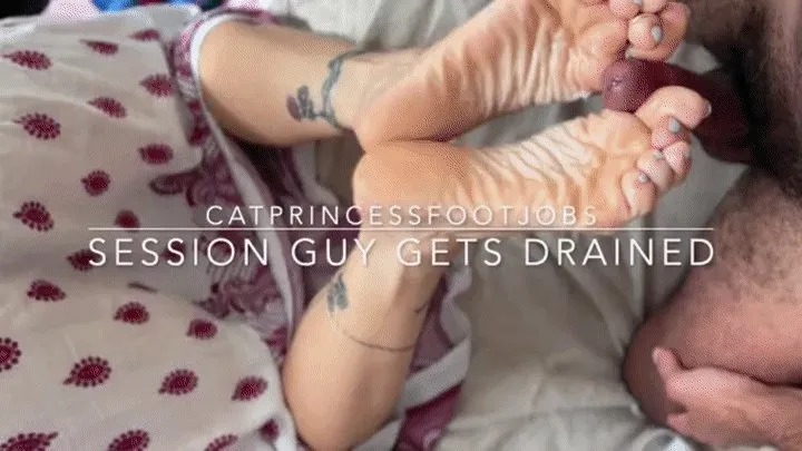 Catprincessfootjobs - Cat Princess drains another session guy, light blue toe toejob footjob, close up pov, size 9 milf feet