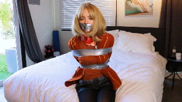 Hollyrope Omega - UPSCALED TO 4K AT 60 FPS! Blake Lavista as Ashley Graham from Resident Evil 4, tied and gagged waiting to be rescued