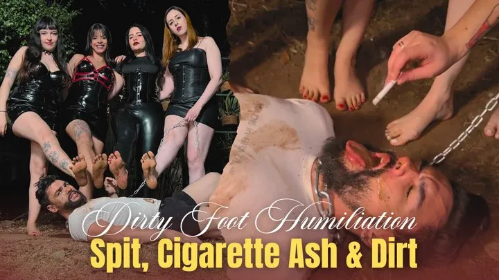 Miss Bimby - Dirty Foot Humiliation: Miss Bimby, Thay, Vibora & Mistress Nara with Spit, Cigarette Ash & Dirt (720p - ENG sub) Female Domination - Human Ashtray - Smoking - Toenail Polish