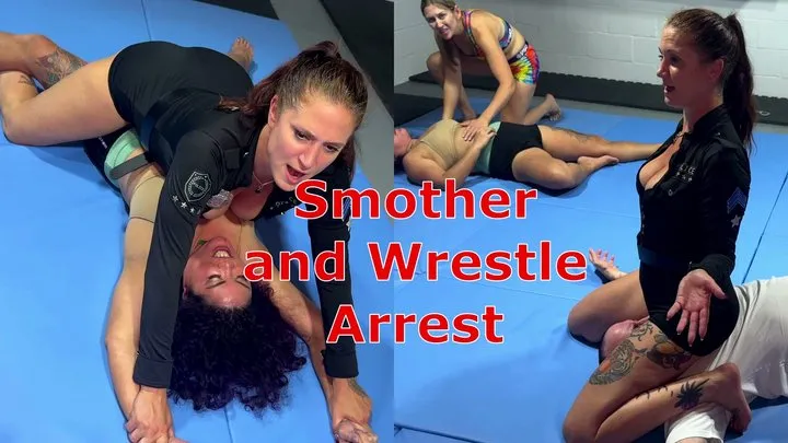 Autumn Bodell On Top - Smother and Wrestle Arrest - Sinthia Bee, Kim Chi And Autumn Bodell Police Officer Mixed Wrestling MOBILE