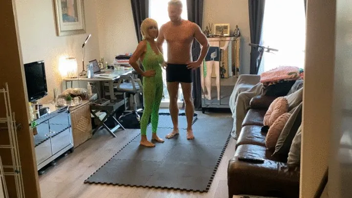 Busty British Babe Cherryb - Mixed wrestling with a new guest!