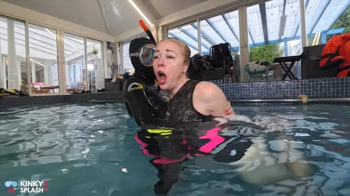 Kinky Splash - Scuba Lesson Brat Hogtied and Thrown In The Deep - AVI
