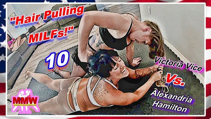 Modest Moms Wrestling - Hair Pulling MILFs! 10
