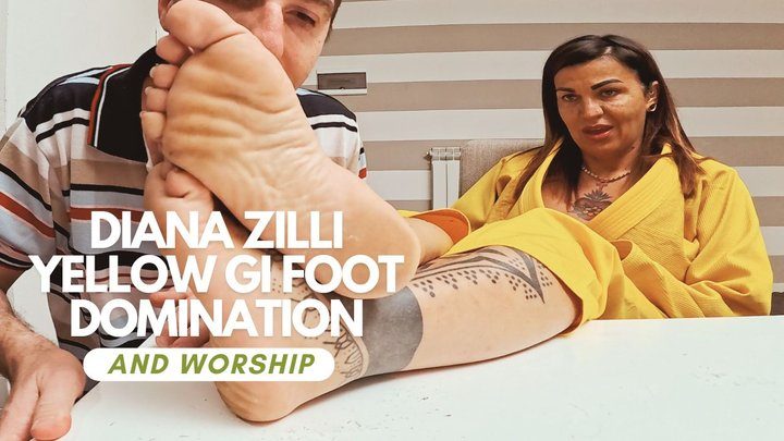 Martial Fetish - Diana Zilli yellow gi foot worship domination