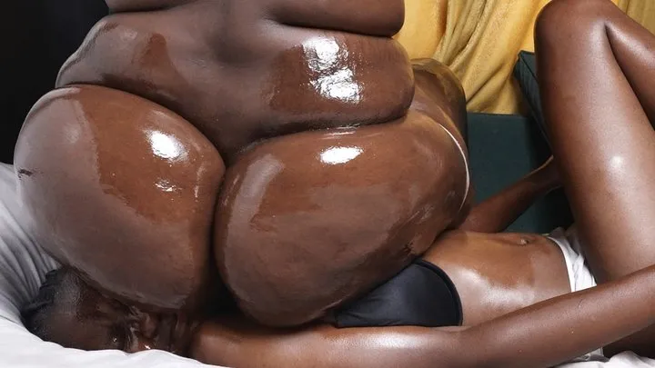 Black Meaty Asses - Kate gets buttdroped and smothered by Jumbo's massive sweaty buttocks