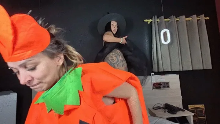 Babiventurafetish - Farting in my pumpkin's mouth until it gets inflated By Bella Cruel and Melissa Ramos Cam Babi part 2