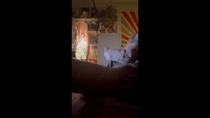 Catprincessfootjobs - 2 huge nuts in a row! Draining my masked, hot, young neighbor, bbc on size 9 milf feet, white toes, side pov3, punished cucks view