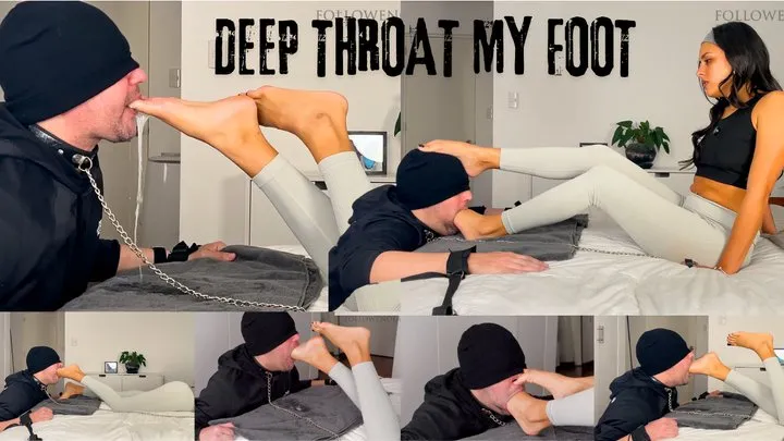 Mistress Enola Fetish - Deep Throat Gagging — My Foot Buried in His Mouth, No Mercy - Mistress Enola - Deep feet extreme - FullHD