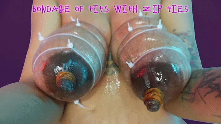 Milkydallas - Bondage of tits with zip ties