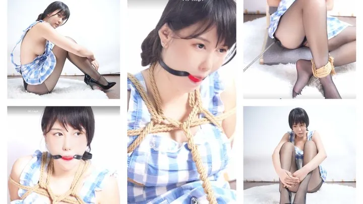 The Dream Of Bondage - ballgag struggling hogtied tickling feet rope bongage tight maid costume electric shock High heel massage stick vibrator orgasm uniforms