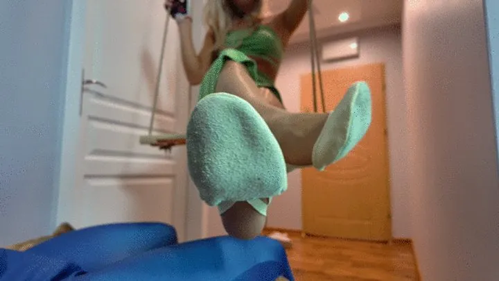 Polish Mistress Clips - Sophia In Long Dress Sits On A Swing And Massages Doctor Strange’s Dick - Tan Pantyhose And Semi Ballet - Full
