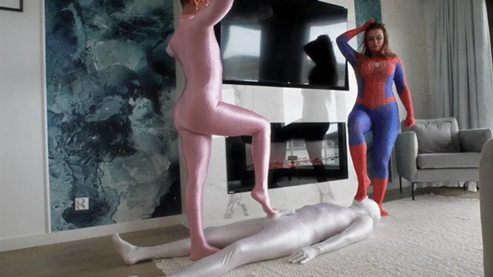 Polish Mistress Clips - Pink Panther Ruslana And Spider Girl Weronika Rule Over White Shadow - Full