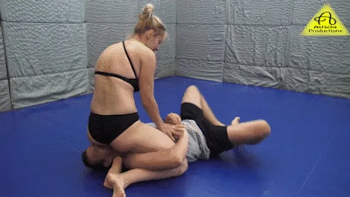 Antschas Wrestling And Fetish Store - Viktoria dominates Steve with wrestling holds
