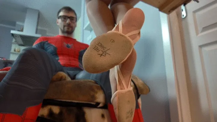 Hd Polish Mistress - Ruslana In Mini Skirt Sits On A Swing And Massages Spider-man’s Dick - Tan Pantyhose And Pink Semi Ballet - Full