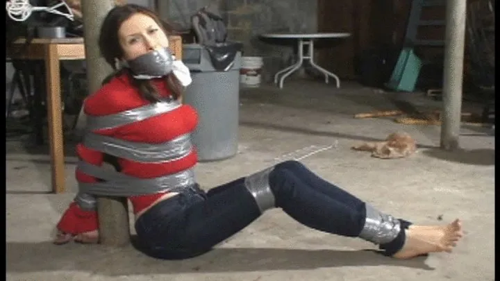 Good Girls In Bondage - Barefoot and Taped Up and Gagged in the basement