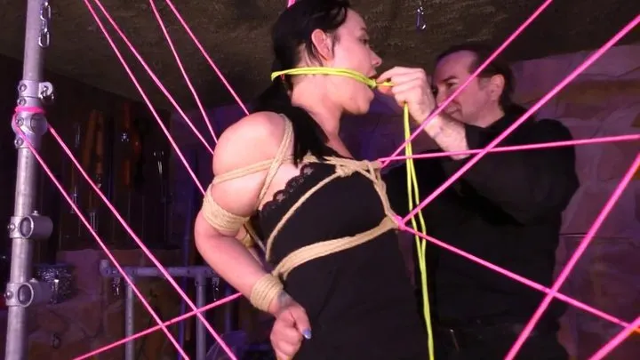 Supertight Bondage Challenges - Halloween Special - Elbows touching Spider Net Predicament Bondage Challenge for Roxy - Part 2 wmv SD